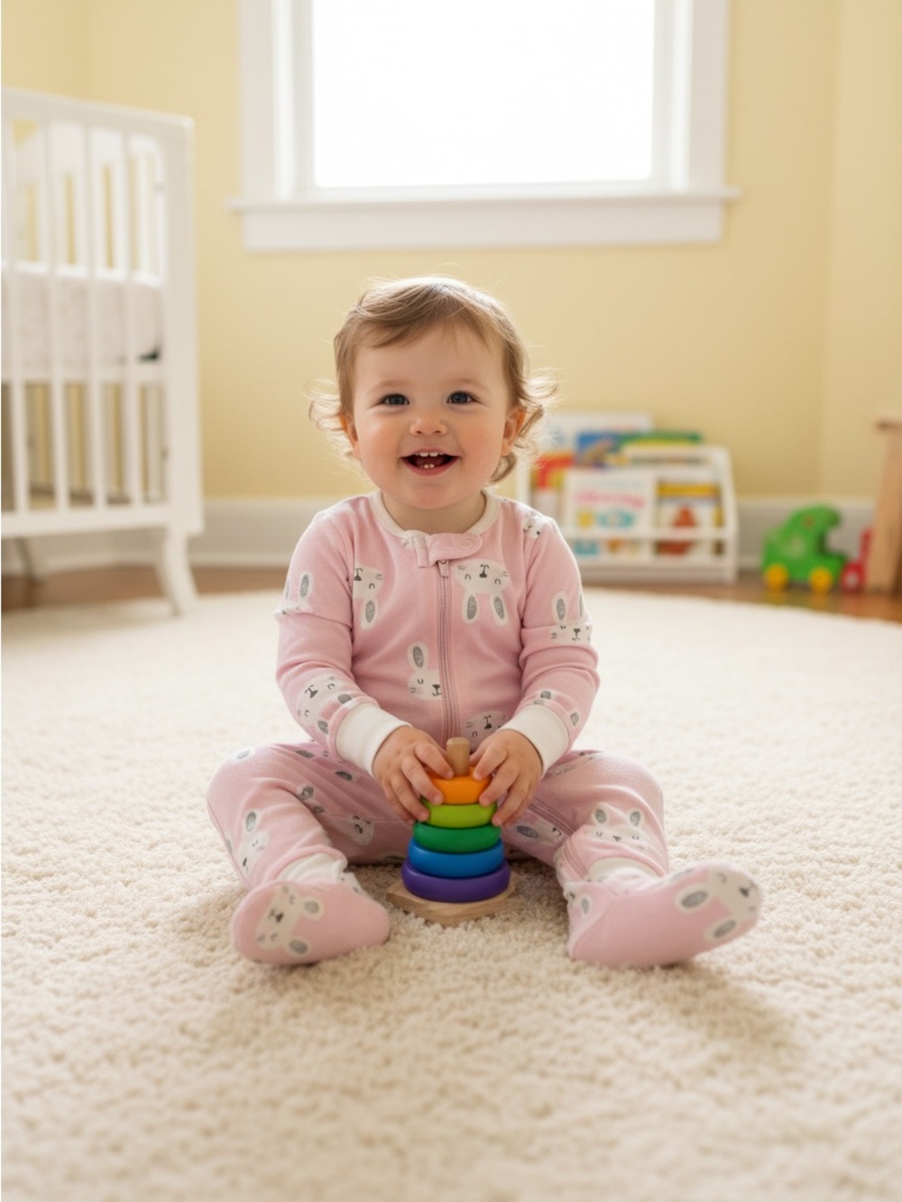 Pink Bunny Infant Footed Pajamas